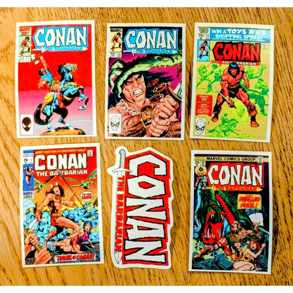 6 Conan the Barbarian/Cimmerian Comic Book Stickers Water Proof Vinyl 2-2 ½" NIP - Picture 2 of 5
